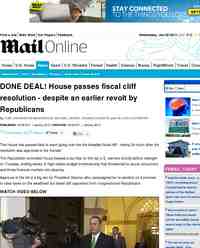Fiscal cliff House passes fiscal cliff resolution despite: MailOnline